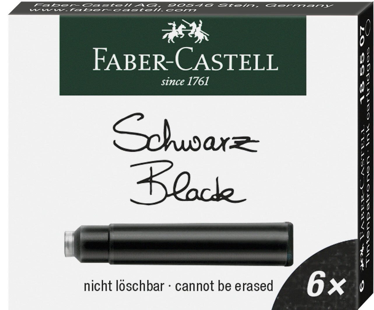 FABER-CASTELL Tintenpatronen für Füller schwarz FABER-CASTELL Tintenpatronen für Füller schwarz